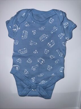 Baby Blue Printed One-Piece Bodysuit